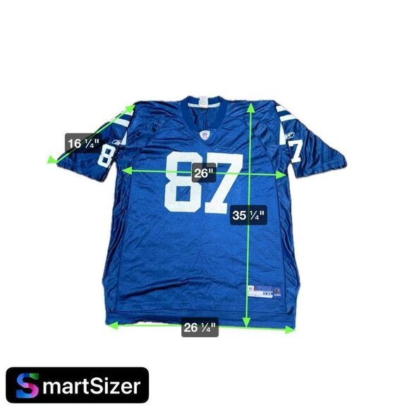 Reebok NFL Reggie Wayne Colts Jersey 2XL - Blue 87 XXL Football Indianapolis - Picture 5 of 5